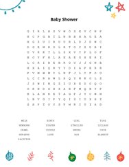 Baby Shower Word Scramble Puzzle