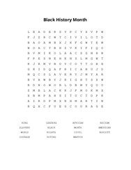 Black History Month Word Scramble Puzzle