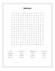 Business Word Scramble Puzzle