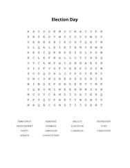 Election Day Word Scramble Puzzle