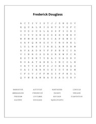 Frederick Douglass Word Scramble Puzzle