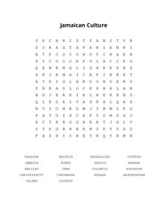 Jamaican Culture Word Search Puzzle