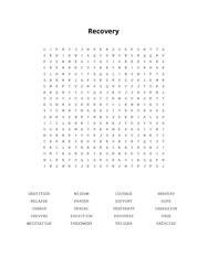 Recovery Word Scramble Puzzle