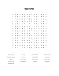 Resilience Word Scramble Puzzle