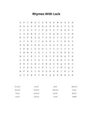 Rhymes With Lock Word Scramble Puzzle