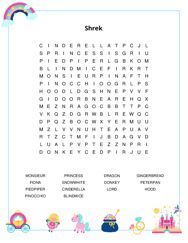 Shrek Word Search Puzzle