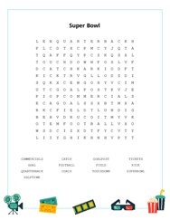 Super Bowl Word Search Puzzle
