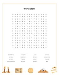 World War I Word Search Puzzle
