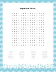Aquarium Terms Word Scramble Puzzle