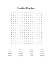 Canadian Mountains Word Scramble Puzzle