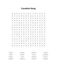 Canadian Slang Word Scramble Puzzle