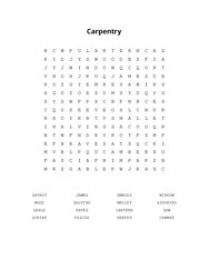 Carpentry Word Search Puzzle