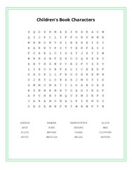 Childrens Book Characters Word Scramble Puzzle