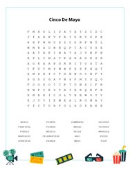 Cinco De Mayo Word Search Puzzle