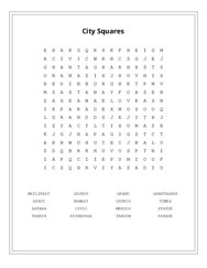City Squares Word Search Puzzle