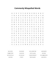 Commonly Misspelled Words Word Search Puzzle