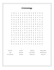 Criminology Word Search Puzzle