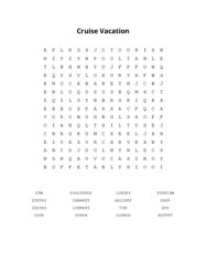 Cruise Vacation Word Search Puzzle