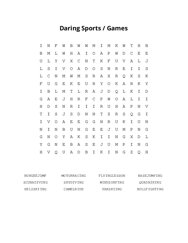 Daring Sports / Games Word Scramble Puzzle