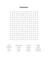 Economics Word Scramble Puzzle