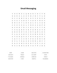 Email Messaging Word Search Puzzle