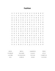 Fashion Word Scramble Puzzle