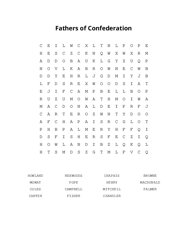 Fathers of Confederation Word Search Puzzle