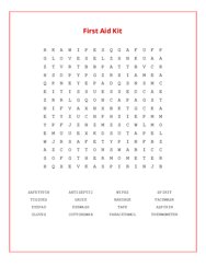 First Aid Kit Word Search Puzzle