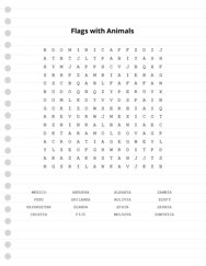 Flags with Animals Word Search Puzzle
