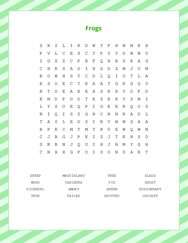 Frogs Word Scramble Puzzle
