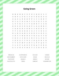 Going Green Word Scramble Puzzle