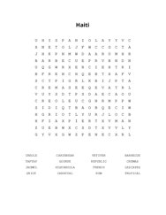 Haiti Word Scramble Puzzle