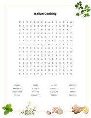 Italian Cooking Word Scramble Puzzle