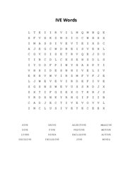 IVE Words Word Scramble Puzzle