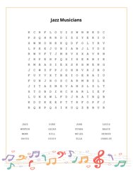 Jazz Musicians Word Search Puzzle