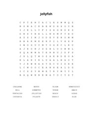 Jellyfish Word Search Puzzle
