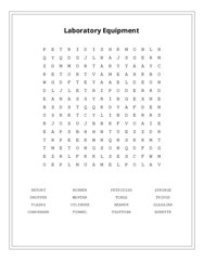 Laboratory Equipment Word Search Puzzle