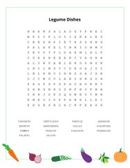 Legume Dishes Word Search Puzzle