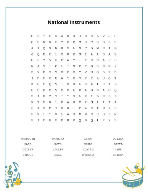 National Instruments Word Search Puzzle