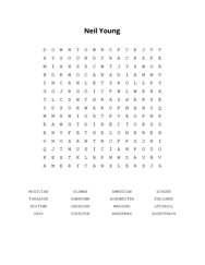 Neil Young Word Scramble Puzzle
