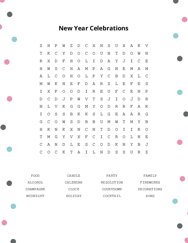 New Year Celebrations Word Search Puzzle
