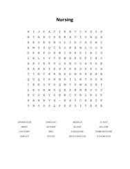 Nursing Word Search Puzzle