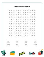 One Word Movie Titles Word Scramble Puzzle