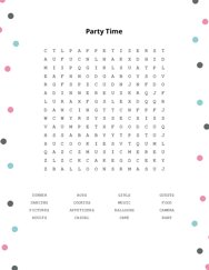 Party Time Word Scramble Puzzle