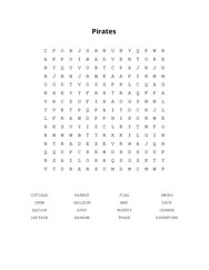 Pirates Word Search Puzzle
