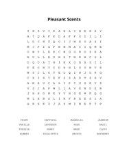 Pleasant Scents Word Scramble Puzzle