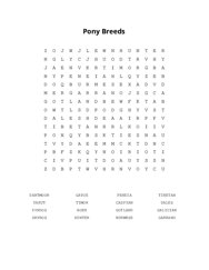 Pony Breeds Word Search Puzzle