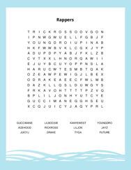 Rappers Word Search Puzzle