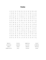 Rodeo Word Scramble Puzzle