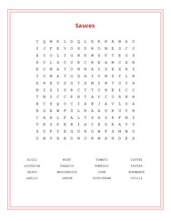 Sauces Word Search Puzzle